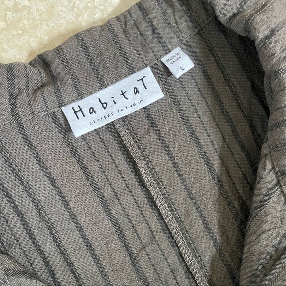 Habitat Clothes to Live In Textured Long Sleeve Button Down Tunic Jacket Large - Picture 3 of 9